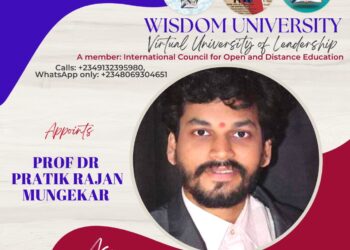 Dr.Pratik Mungekar has been appointed as Global Vice Chancellor for Wisdom University