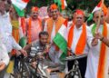 MLA of Udhna constituency Manubhai Patel takes out rally, pledges to plant 1.11 lakh saplings on Independence Day
