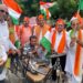 MLA of Udhna constituency Manubhai Patel takes out rally, pledges to plant 1.11 lakh saplings on Independence Day