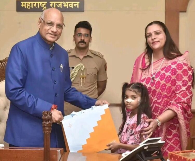 “Inspiring Raksha Bandhan Celebration: Cancer Survivor Kids and Handicapped Girls Tie Rakhi to Honorable Governor Ramesh Bais ji, Organized by Kamala Ankibai Ghamandiram Gowani Trust”