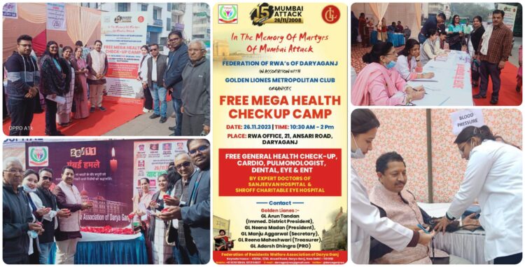 Health check-up camp on 26/11 Martyrs’ Day with PM Modi’s message; Manoj Kumar Jain extended support